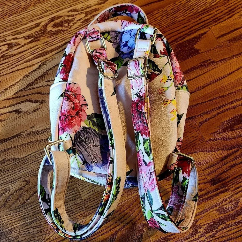 BETSEY JOHNSON Floral Puppy Mini Backpack GARDEN GIRL